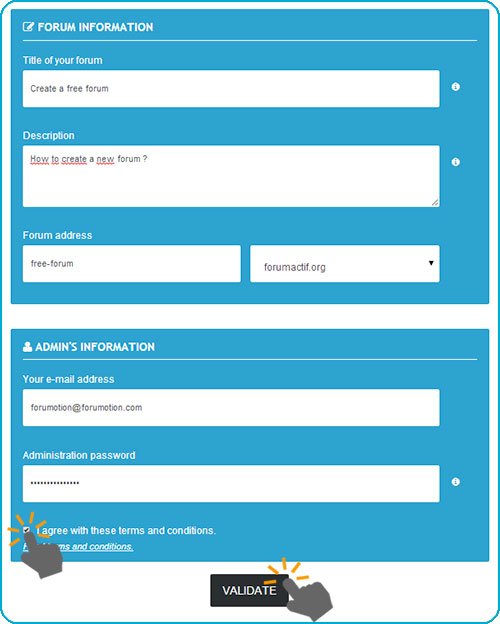 Fill the forum creation form