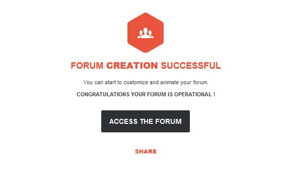 forum creation successfully in step 4