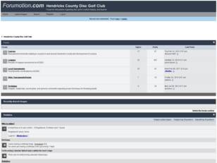 Free forum : Hendricks County Disc Golf Club