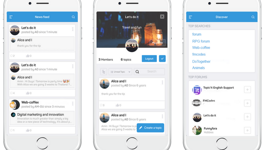 Forums on Topic'it app